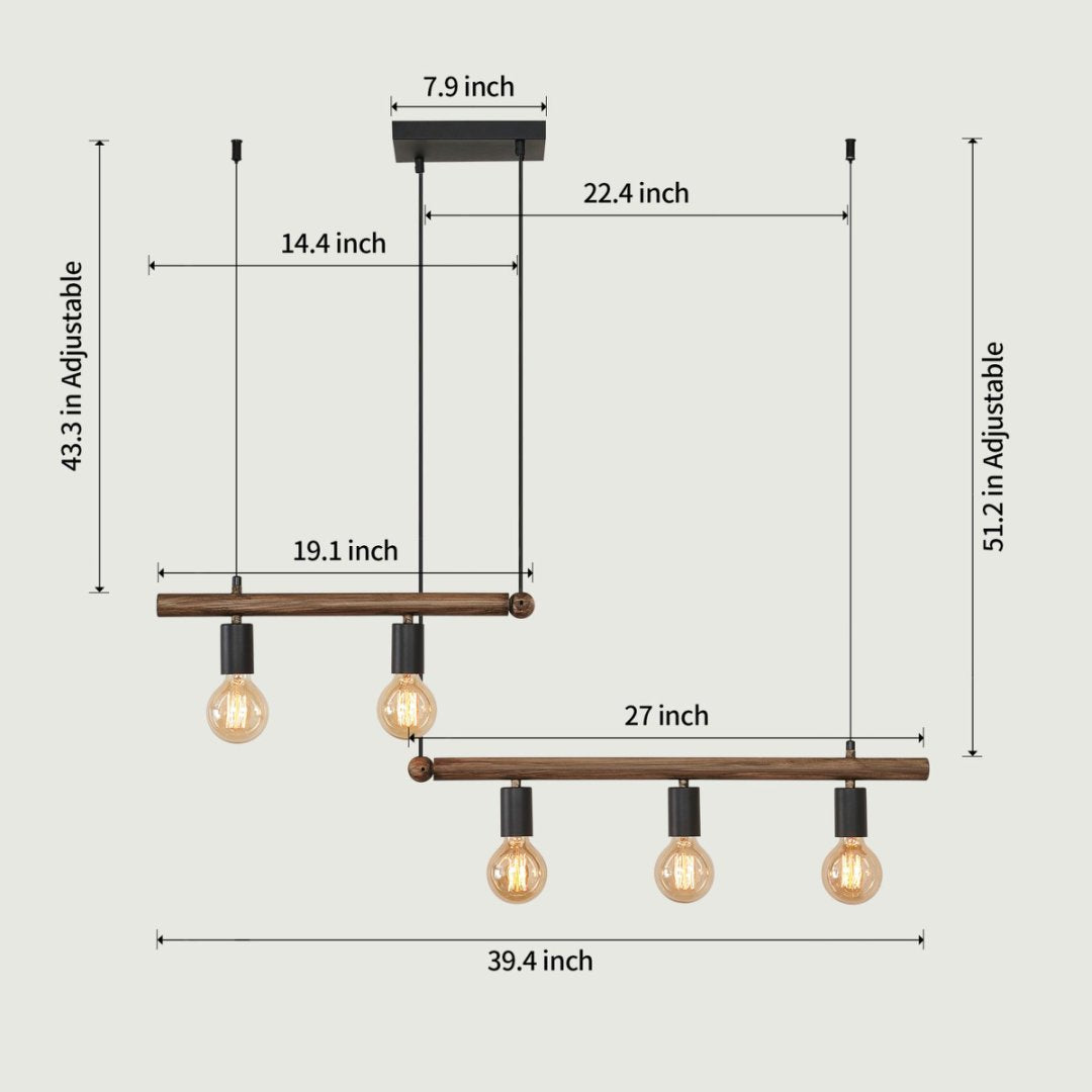 Macgregor 5 - Light Kitchen Island Pendant Light No Bulb