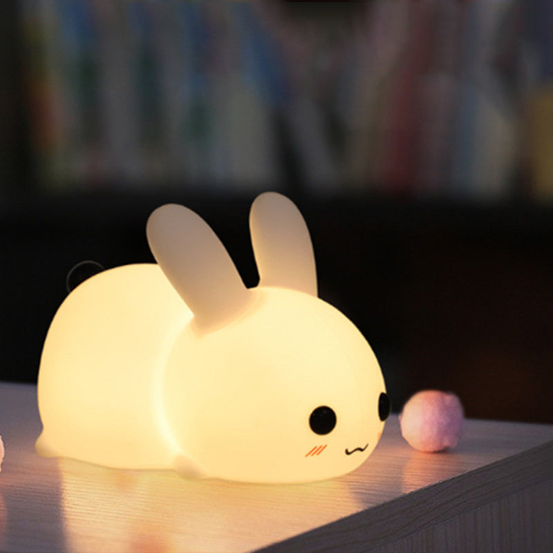 Colorful Rabbit Silicone Night Light Led Cute Charging Jade Rabbit