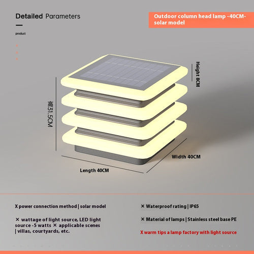 Sunshine Post Light Exterior Water-Resistant Wall Fixture