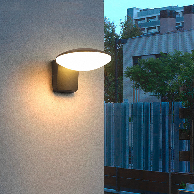 Contemporary Exterior Solar Panel Wall Lamp Weatherproof