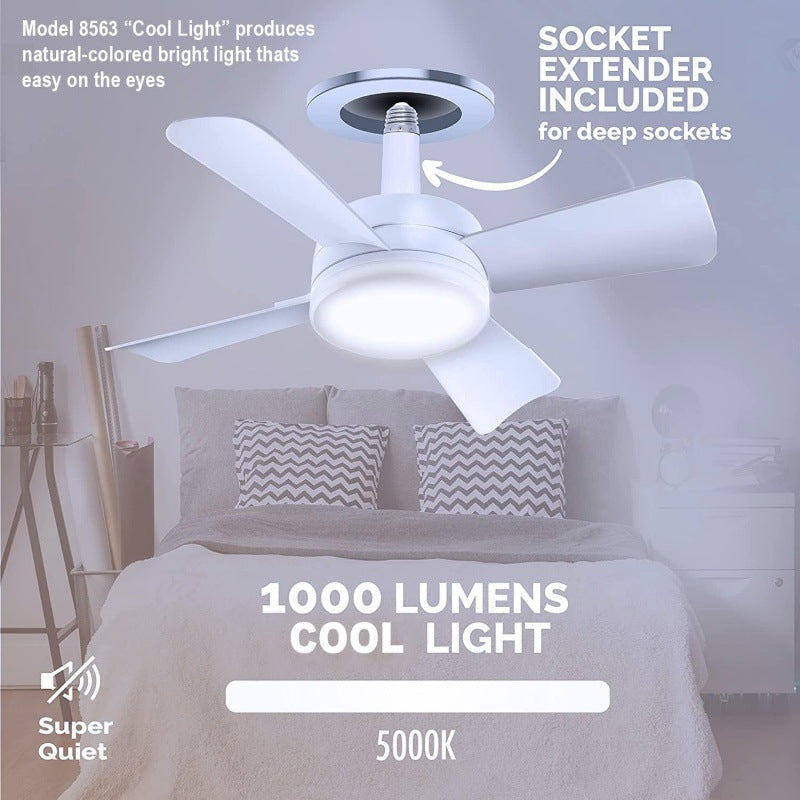 Remote-Controlled Smart LED Fan Light with Adjustable Socket and Screw