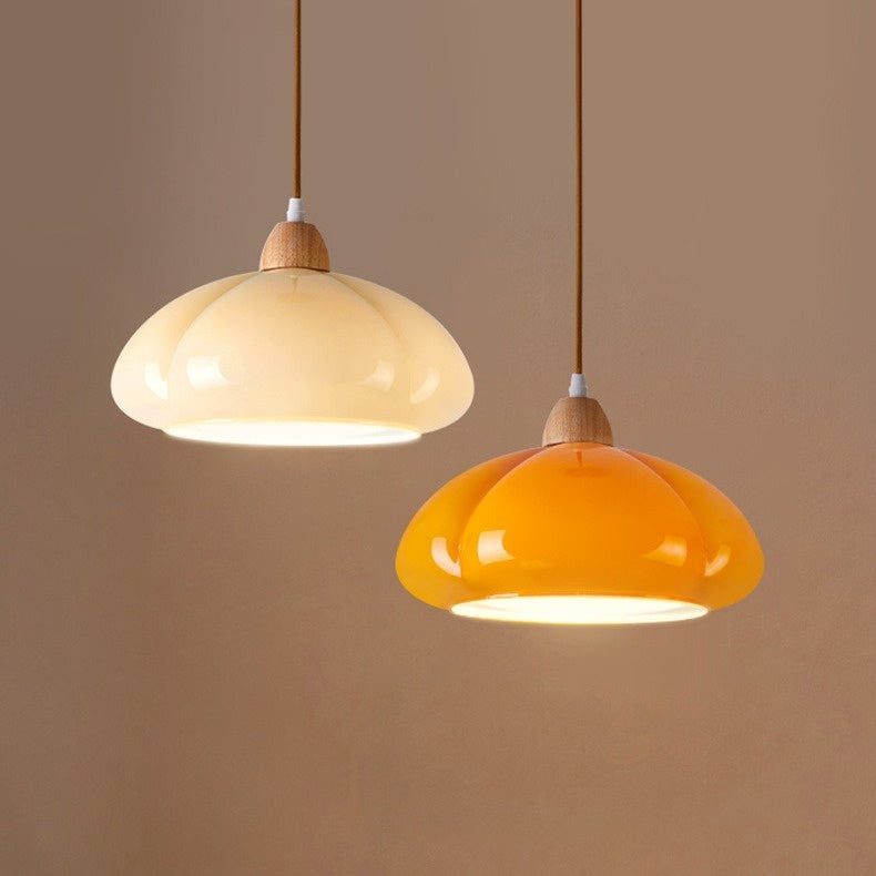 Vintage Wooden Carved Gourd Light Fixture