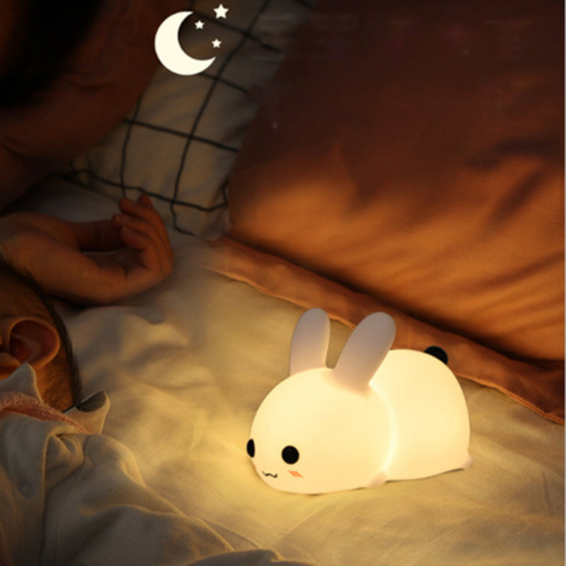 Colorful Rabbit Silicone Night Light Led Cute Charging Jade Rabbit